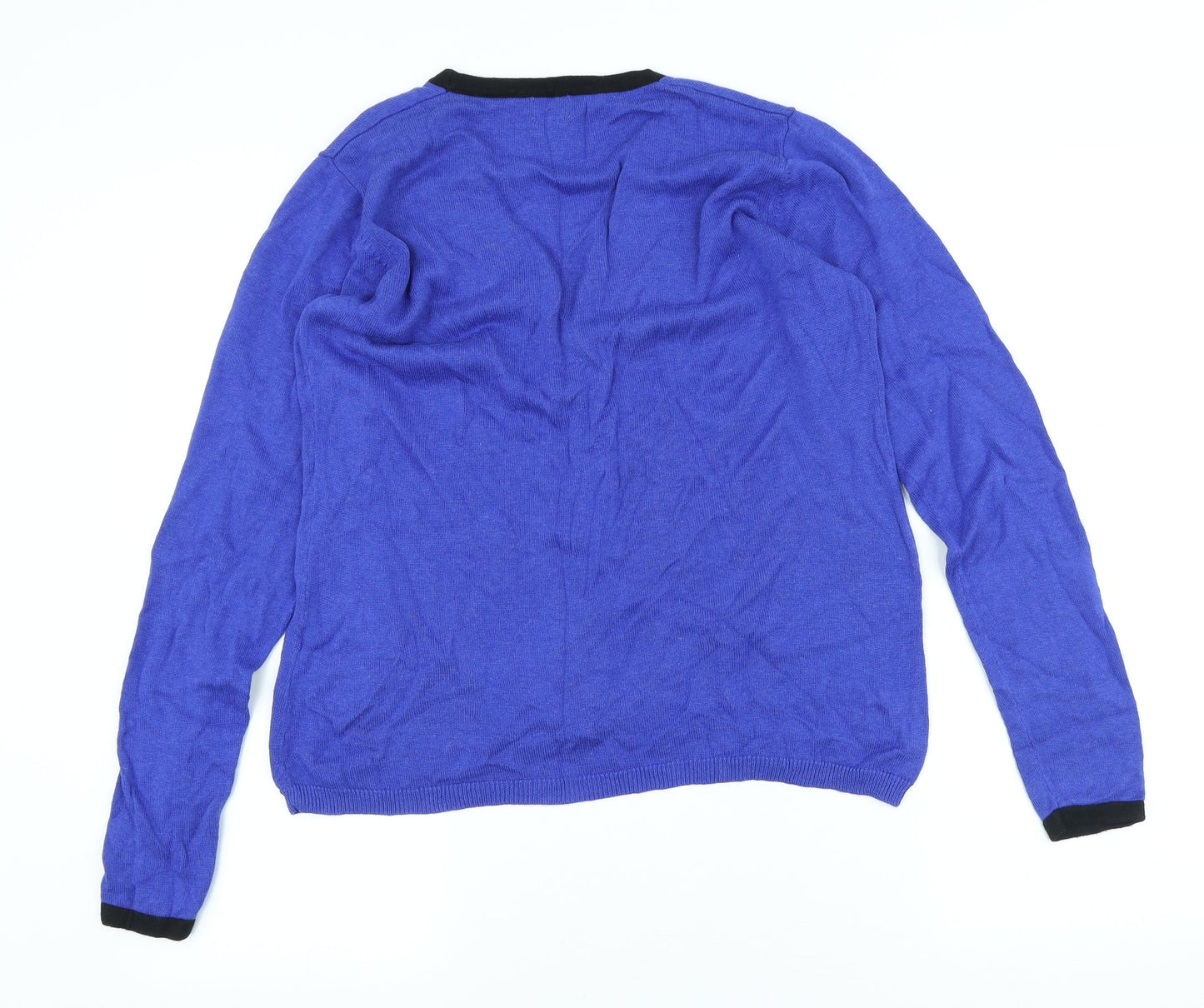 Alba Moda Womens Blue V-Neck Viscose Cardigan Jumper Size 12