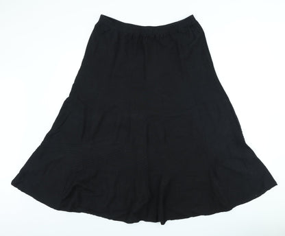 Anthology Womens Black Viscose Pleated Skirt Size 16
