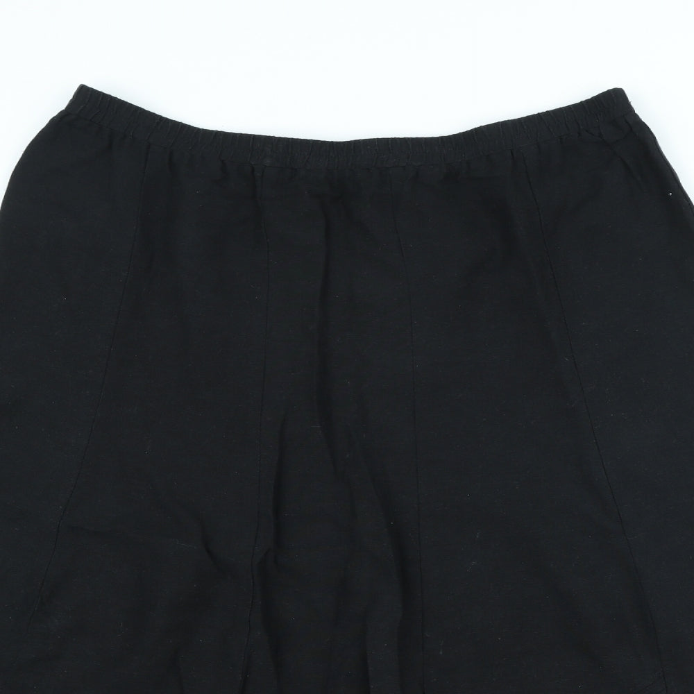 Anthology Womens Black Viscose Pleated Skirt Size 16