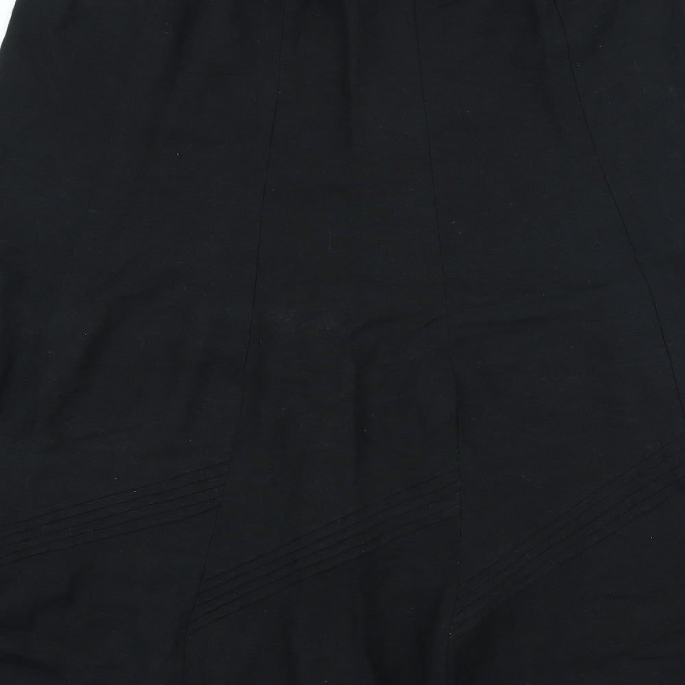 Anthology Womens Black Viscose Pleated Skirt Size 16