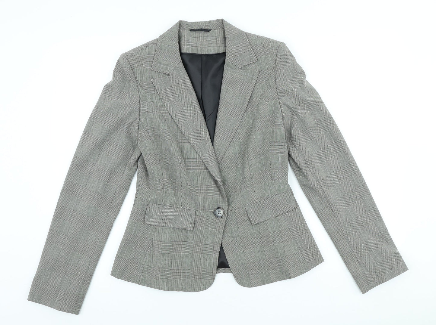 Dorothy Perkins Womens Yellow Plaid Polyester Jacket Blazer Size 10