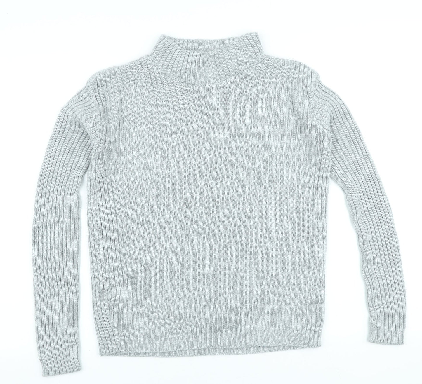 Boohoo Womens Beige Acrylic Basic T-Shirt Size M High Neck