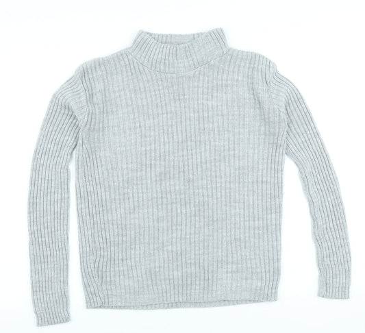 Boohoo Womens Beige Acrylic Basic T-Shirt Size M High Neck