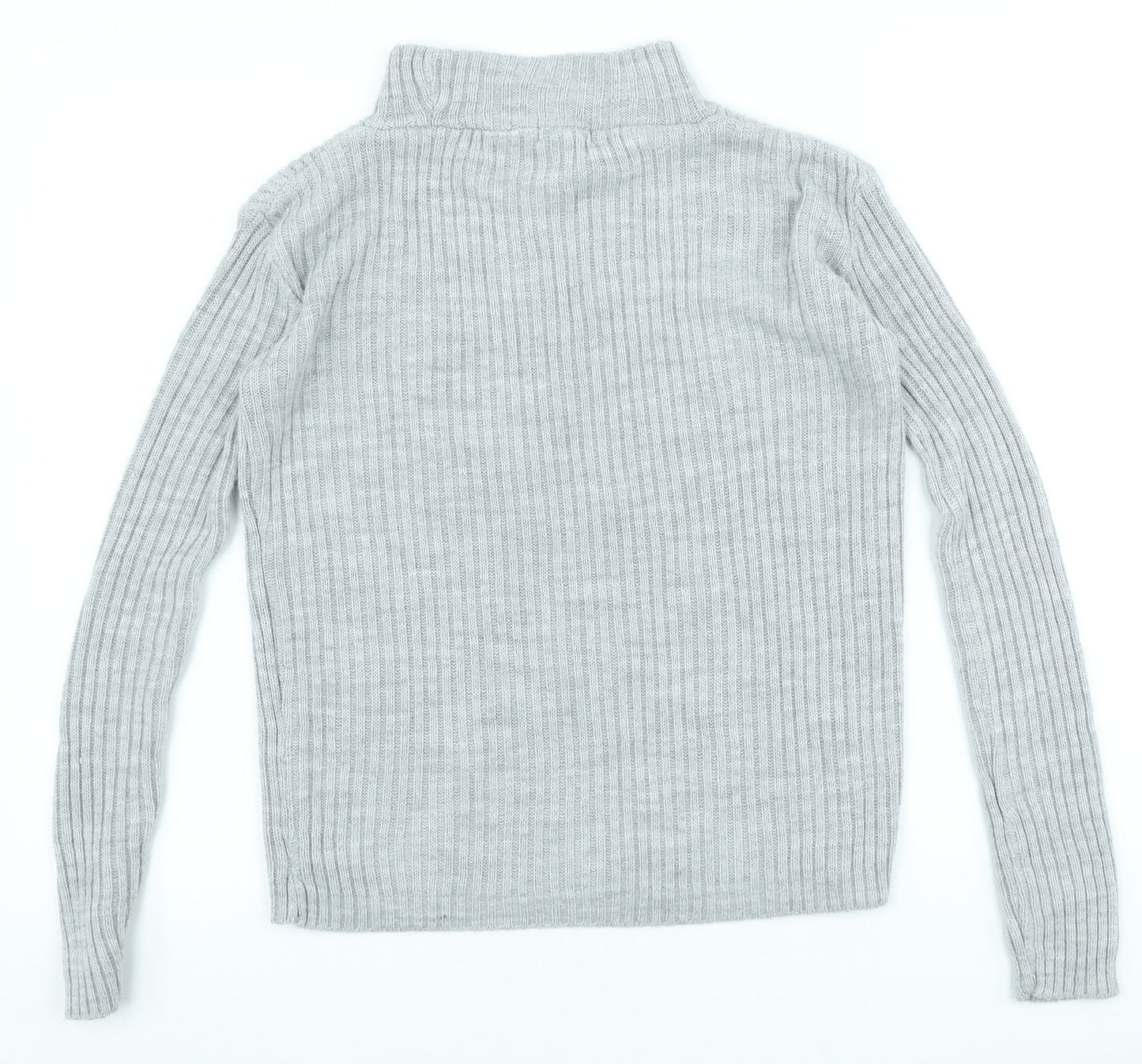 Boohoo Womens Beige Acrylic Basic T-Shirt Size M High Neck