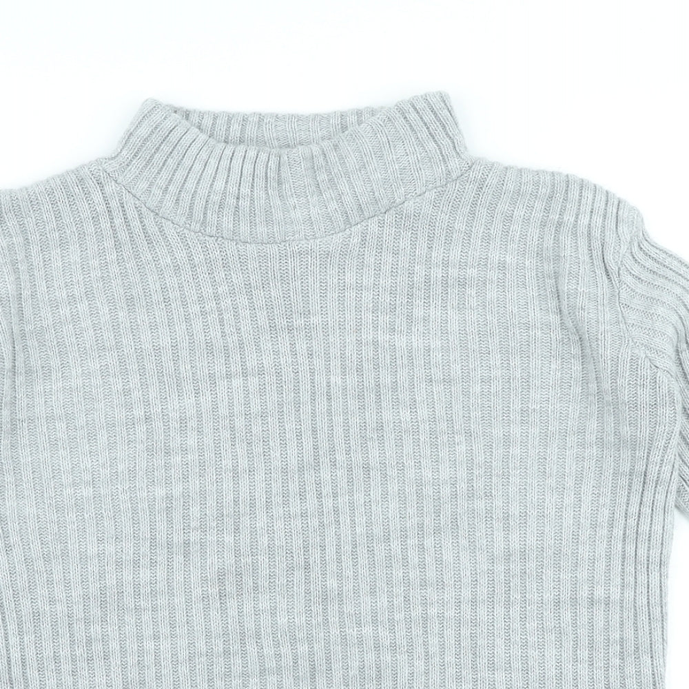 Boohoo Womens Beige Acrylic Basic T-Shirt Size M High Neck