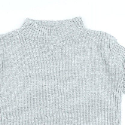 Boohoo Womens Beige Acrylic Basic T-Shirt Size M High Neck