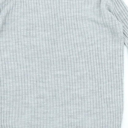 Boohoo Womens Beige Acrylic Basic T-Shirt Size M High Neck