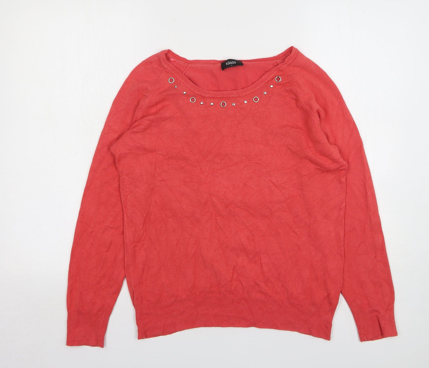 Womens UK Size L Klass Pink Pullover Jumper
