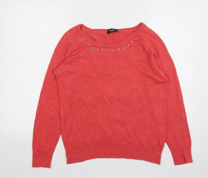 Womens UK Size L Klass Pink Pullover Jumper