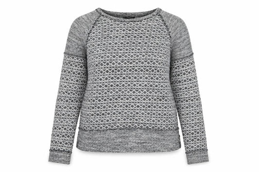 Forever 21 Womens Grey Round Neck Geometric Polyester Pullover Jumper Size M