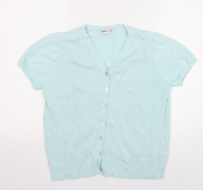 Womens UK Size M Bonmarché Green Cardigan Jumper