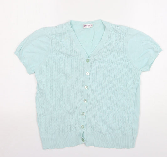 Womens UK Size M Bonmarché Green Cardigan Jumper