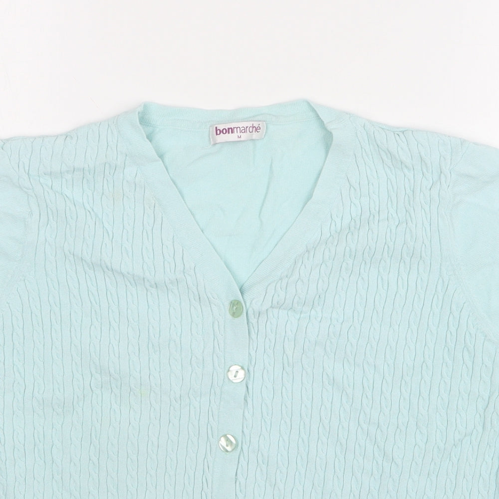 Womens UK Size M Bonmarché Green Cardigan Jumper