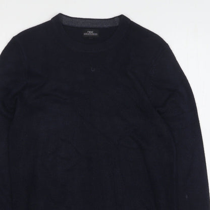 NEXT Mens Blue Round Neck Acrylic Pullover Jumper Size S