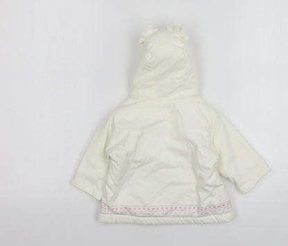 Mothercare Girls White Jacket Size 0-3 Months