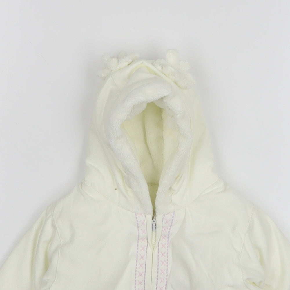 Mothercare Girls White Jacket Size 0-3 Months