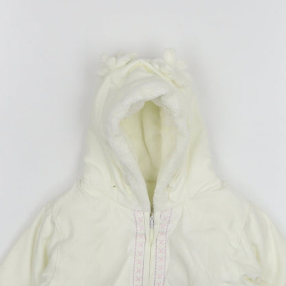 Mothercare Girls White Jacket Size 0-3 Months
