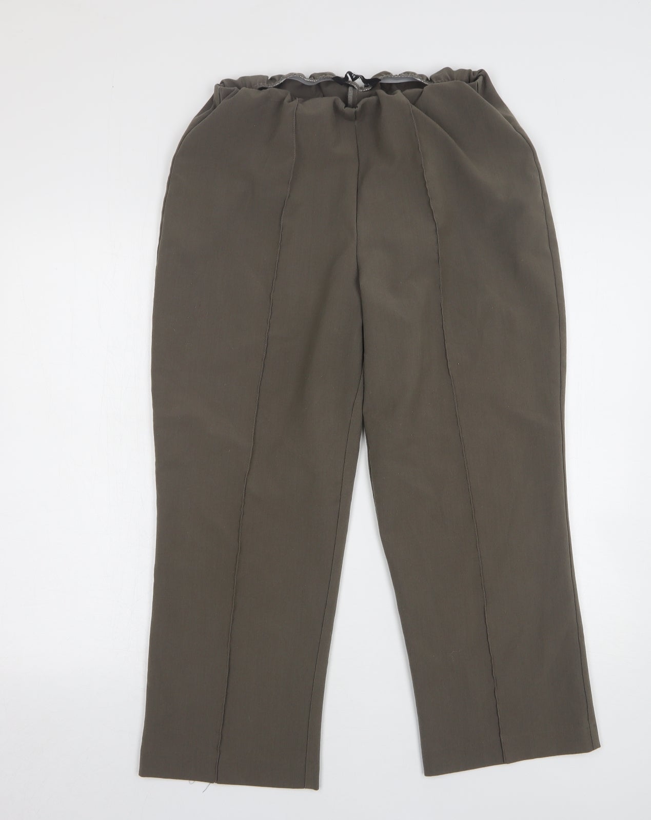 Womens UK Size 14 Mia Moda Regular Fit  Green Trousers
