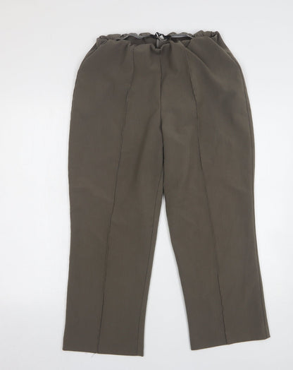 Womens UK Size 14 Mia Moda Regular Fit  Green Trousers