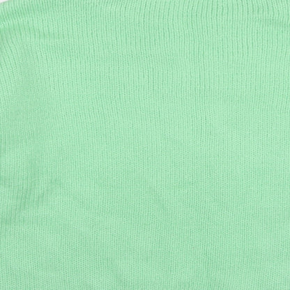 George Womens Green Round Neck Acrylic Pullover Jumper Size L