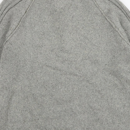 Marks and Spencer Mens Grey High Neck Cotton Pullover Jumper Size S