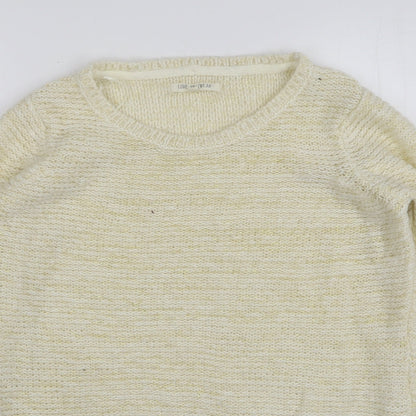 Love Kitwear Womens Beige Round Neck Acrylic Pullover Jumper Size 10