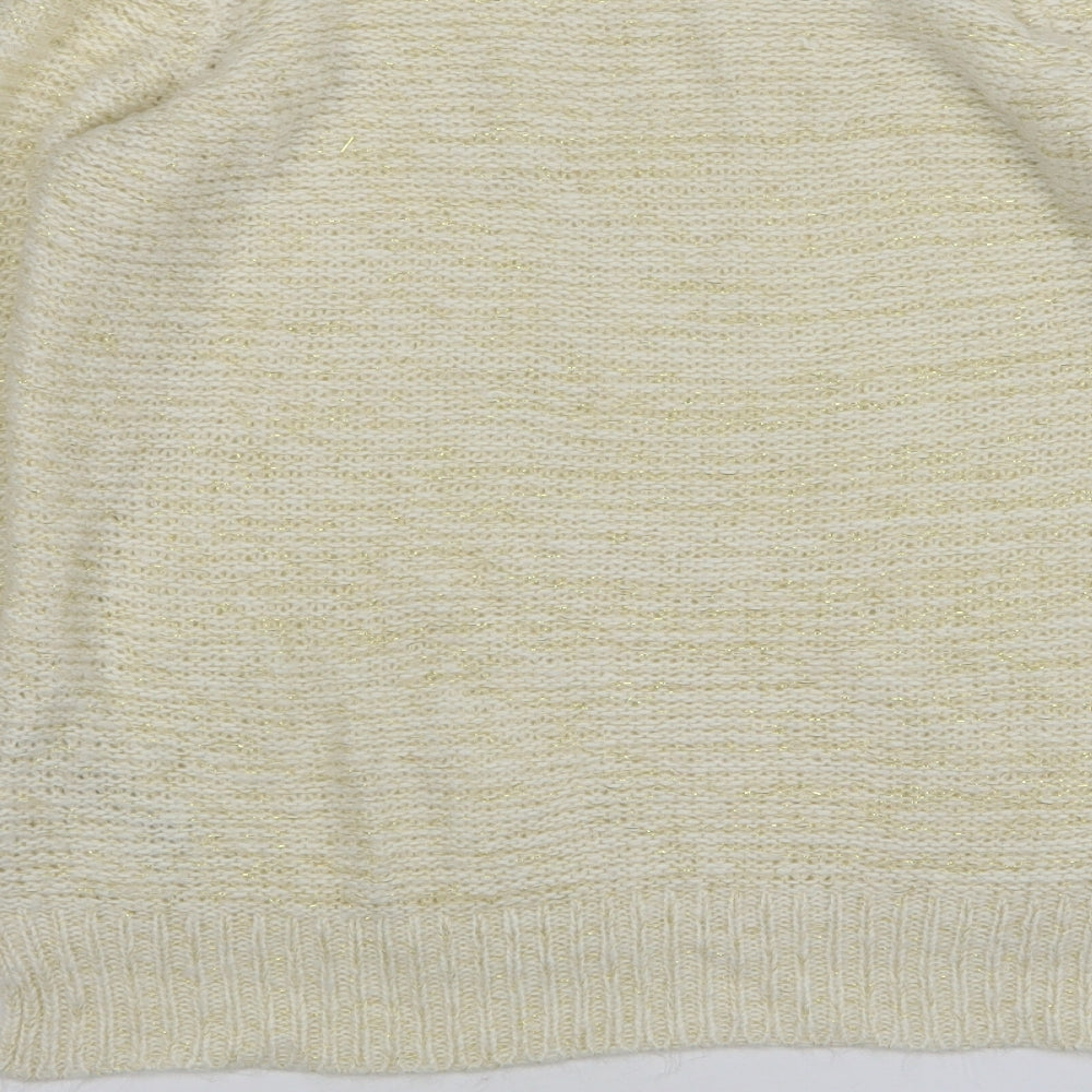 Love Kitwear Womens Beige Round Neck Acrylic Pullover Jumper Size 10