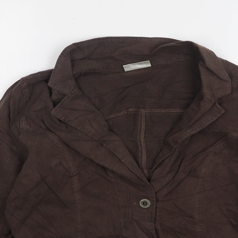 Classics Womens Brown Cotton Jacket Suit Jacket Size 12