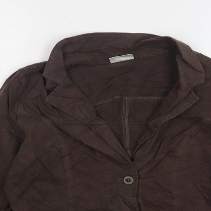 Classics Womens Brown Cotton Jacket Suit Jacket Size 12