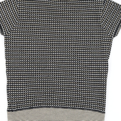 Gap Womens Black Round Neck Striped Polyester Pullover Jumper Size S