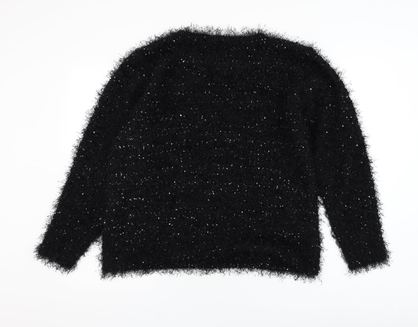 Damart Womens Black Round Neck Polyester Pullover Jumper Size 18