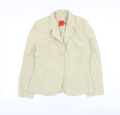 Vidro Womens Beige Jacket Blazer Size 12 Button