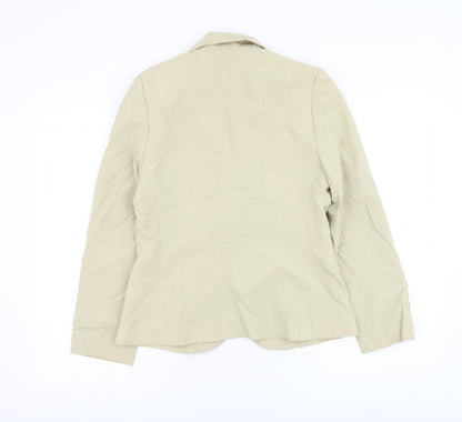 Vidro Womens Beige Jacket Blazer Size 12 Button