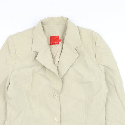 Vidro Womens Beige Jacket Blazer Size 12 Button