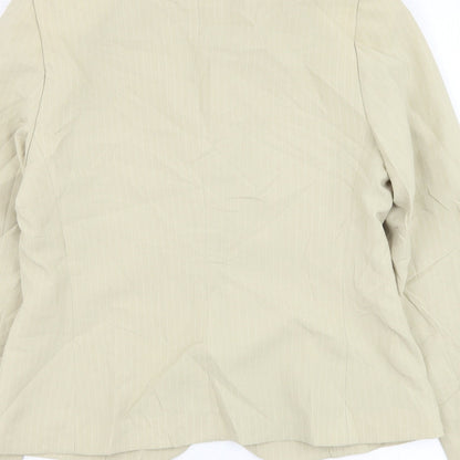 Vidro Womens Beige Jacket Blazer Size 12 Button