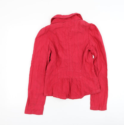 Topshop Womens Pink Jacket Size 10 Button