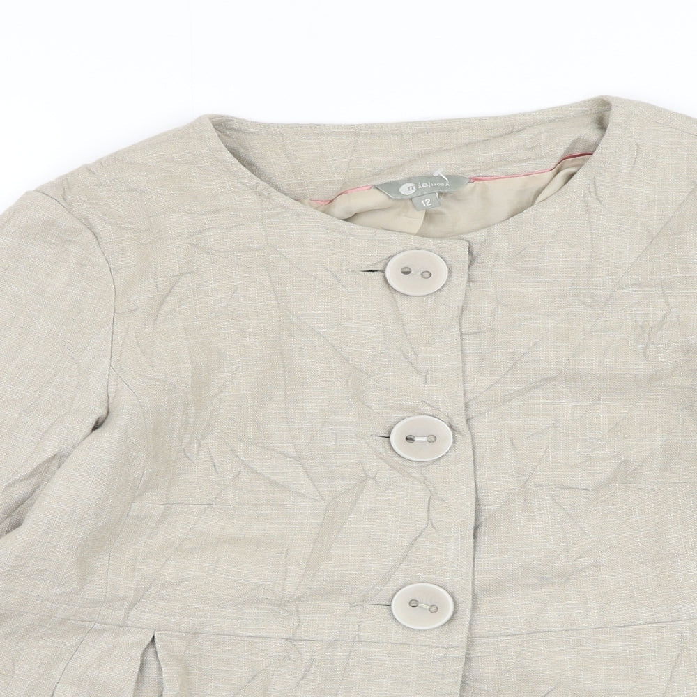 Womens UK Size 12 Mia Moda Beige Jacket