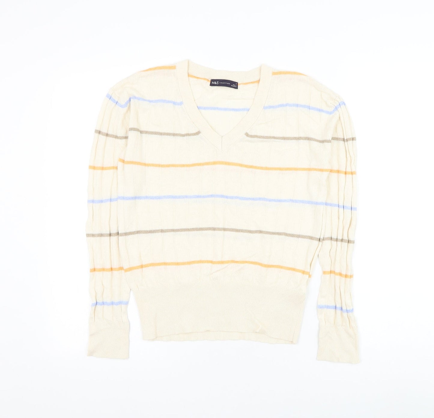 Womens UK Size S Marks and Spencer Beige Pullover Jumper