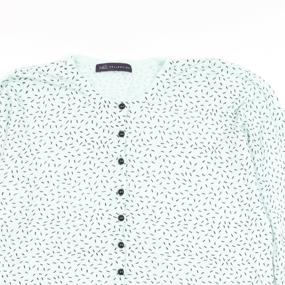 Womens UK Size M Marks and Spencer Blue Cardigan Jumper