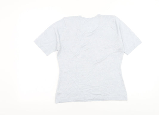 BHS Womens Blue Round Neck Acrylic Pullover Jumper Size 10