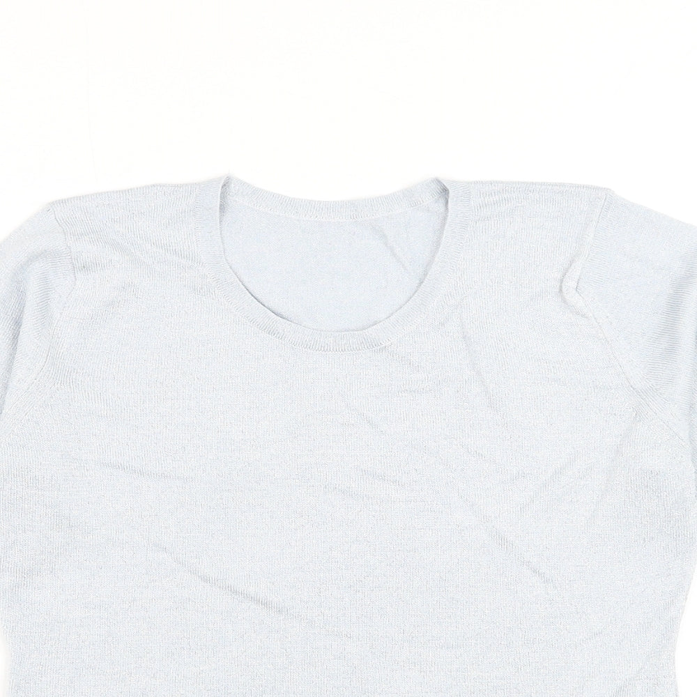 BHS Womens Blue Round Neck Acrylic Pullover Jumper Size 10