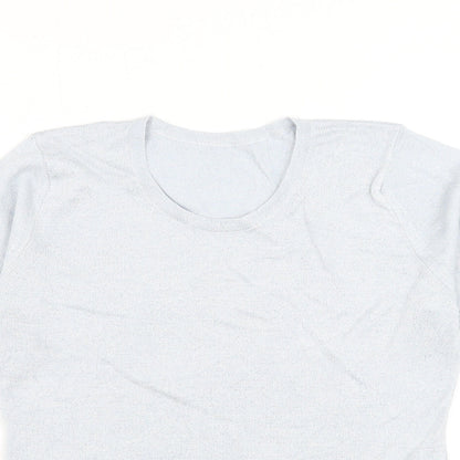 BHS Womens Blue Round Neck Acrylic Pullover Jumper Size 10