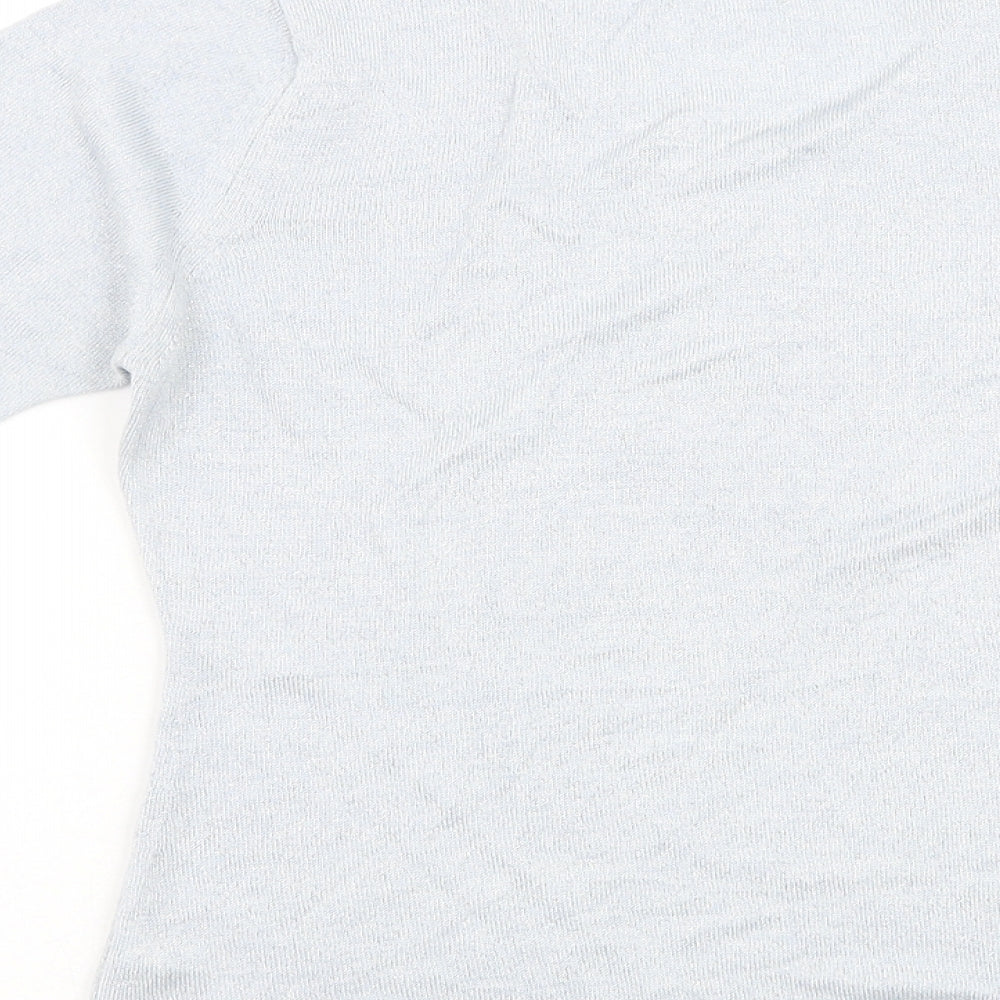 BHS Womens Blue Round Neck Acrylic Pullover Jumper Size 10