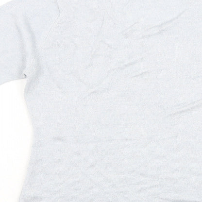 BHS Womens Blue Round Neck Acrylic Pullover Jumper Size 10