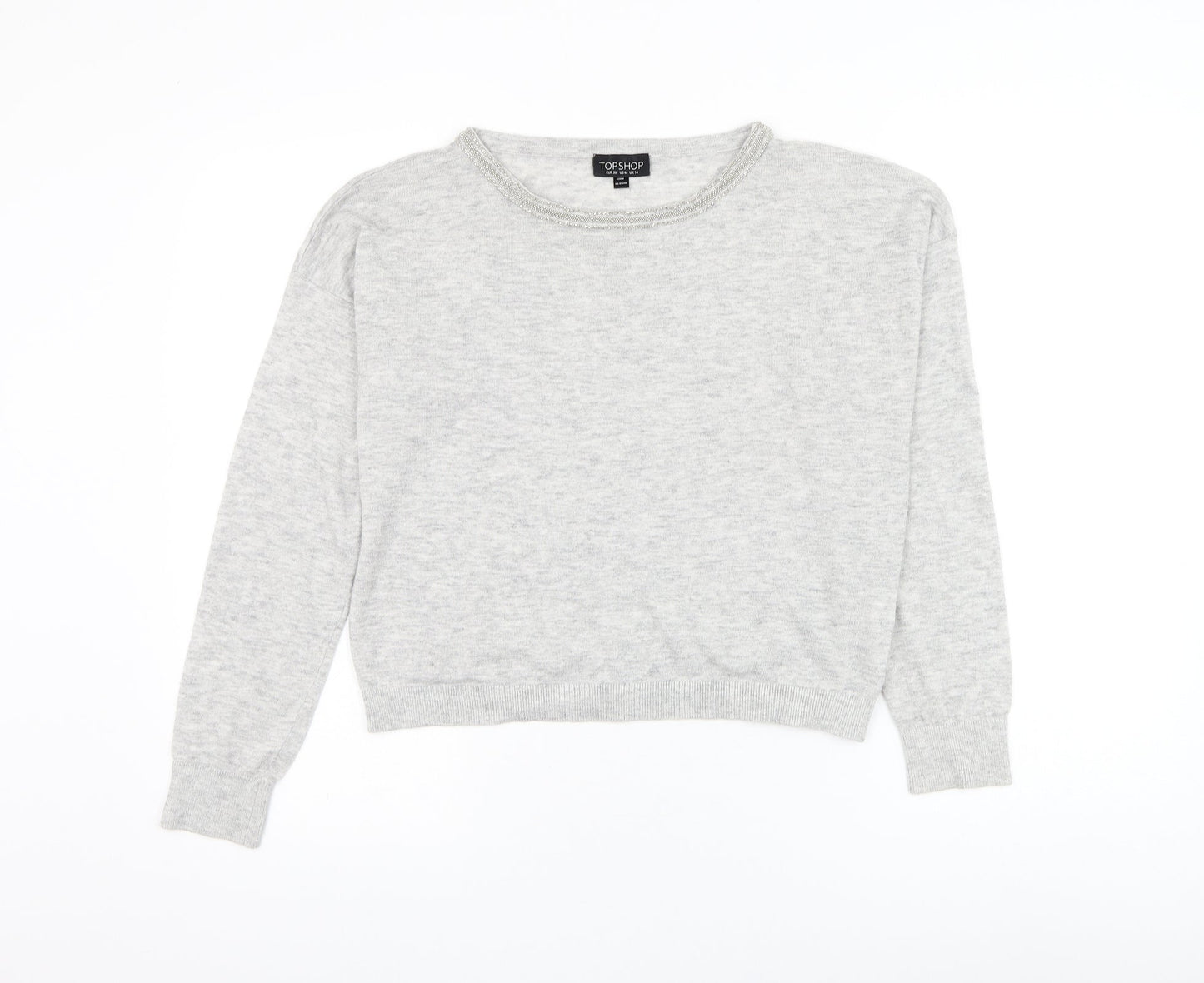 Womens UK Size 10 Topshop Grey Pullover Jumper