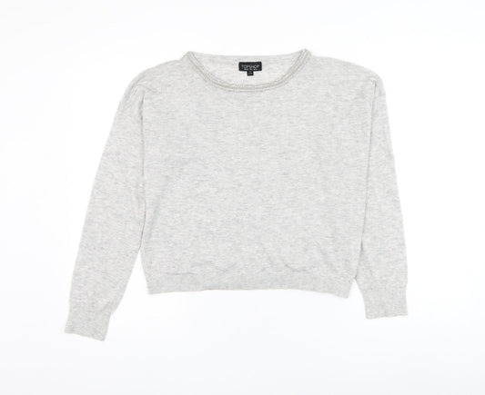 Womens UK Size 10 Topshop Grey Pullover Jumper
