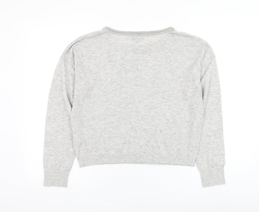 Womens UK Size 10 Topshop Grey Pullover Jumper