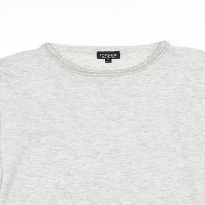 Womens UK Size 10 Topshop Grey Pullover Jumper