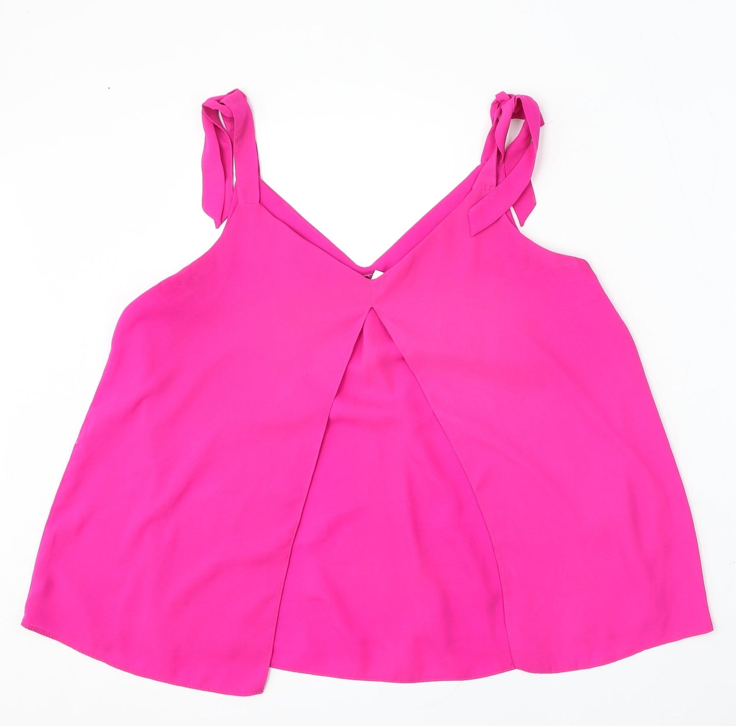 George Womens Pink Polyester Basic Blouse Size 12 V-Neck