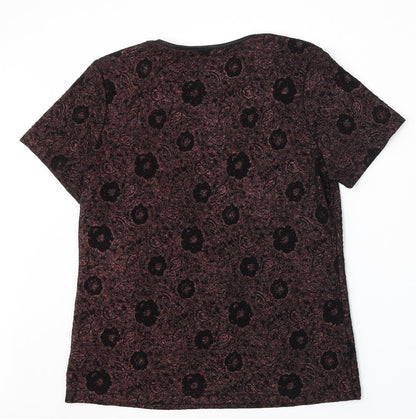 Anna Rose Womens Multicoloured Round Neck Floral Acetate Pullover Jumper Size M